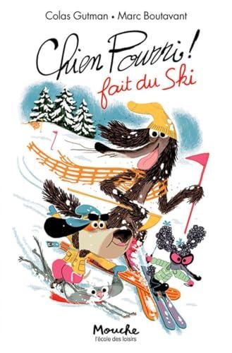 Chien pourri fait du ski